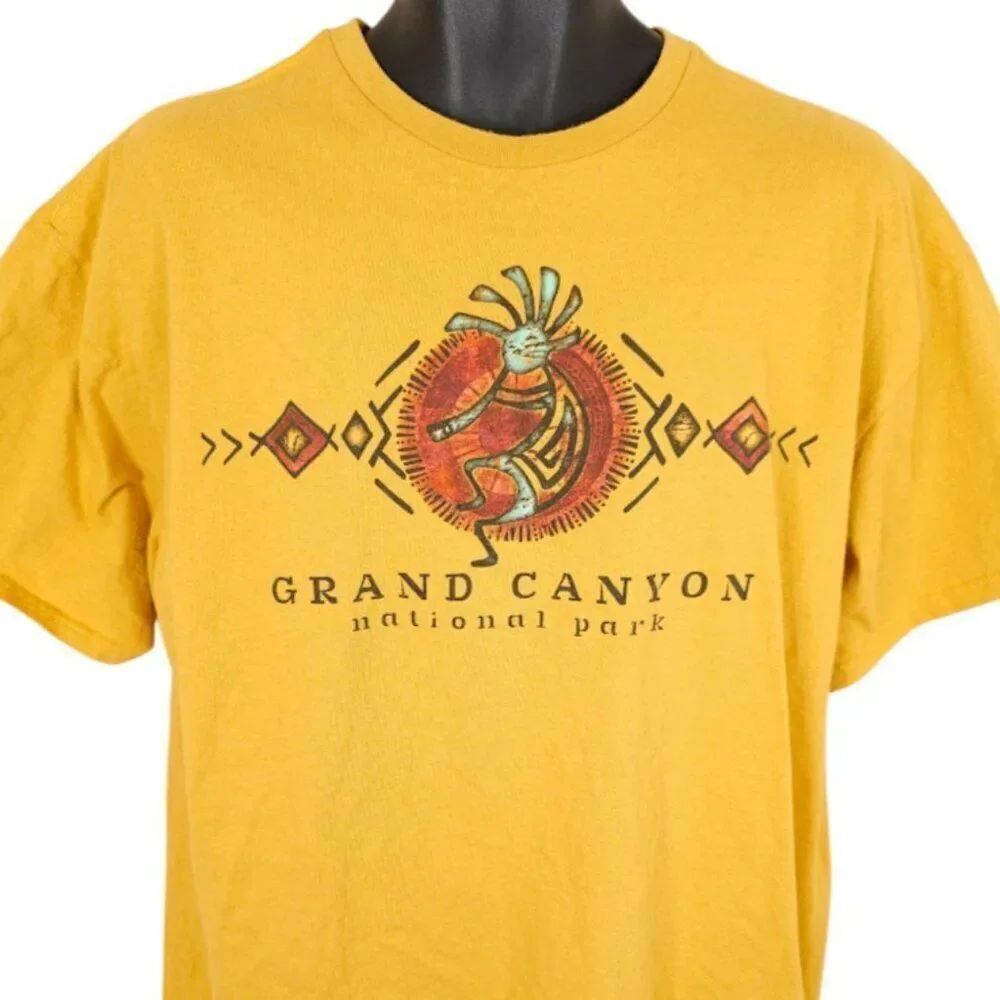 Grand Canyon T Shirt Mens Size XL Yellow National Park Kokopelli Native American